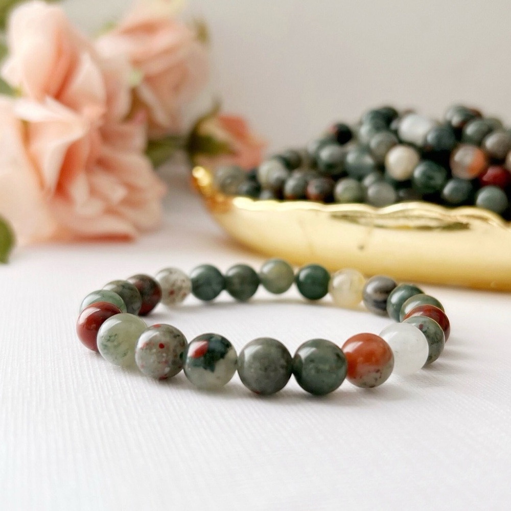 Elegant Bloodstone Stretchy Bracelet